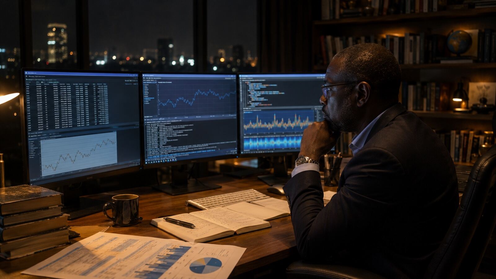 Économiste travaillant dans une salle d’analyse